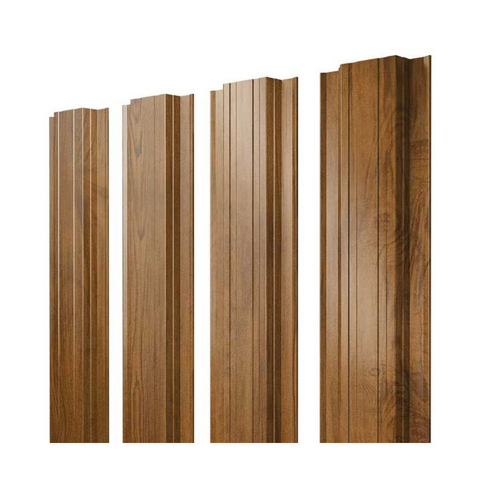 Штакетник Прямоугольный Grand Line 0,45 Print-double Elite Golden Wood Golden Wood | 1.8 м - фото №1