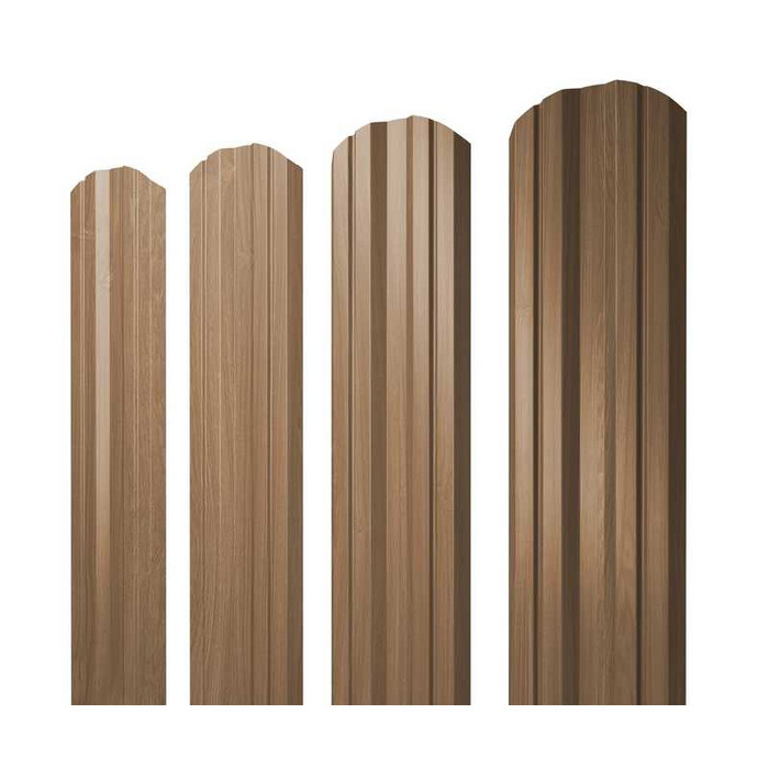 Штакетник Twin фигурный 0,45 Print Elite Honey Wood - фото №1