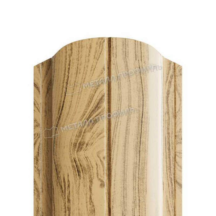 Штакетник Металл Профиль ELLIPSE-O 0,5 ECOSTEEL® матовый Сосна - фото №1